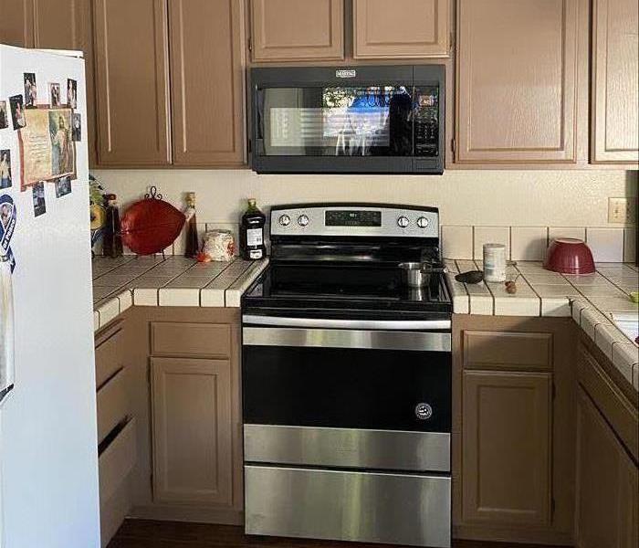 Kitchen after clean up and reconstruction